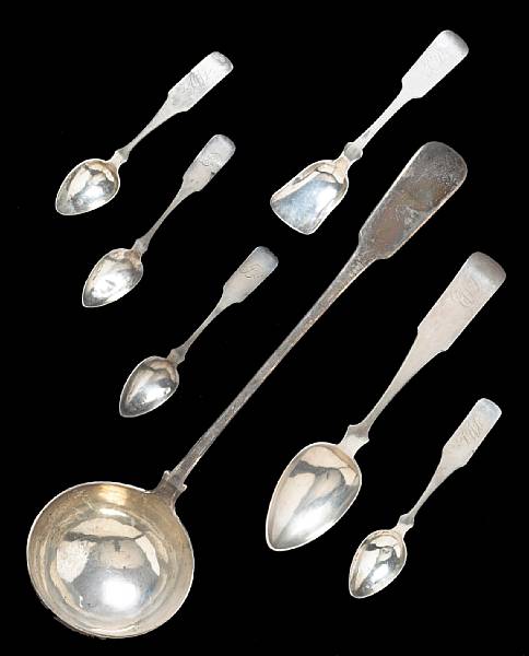 Appraisal: A silver flatware group in the Fiddle pattern Comprising Scottish