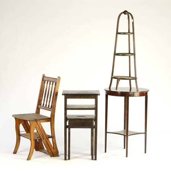 Appraisal: th CENTURY FURNITURE Four items telephone stand with fitted stool