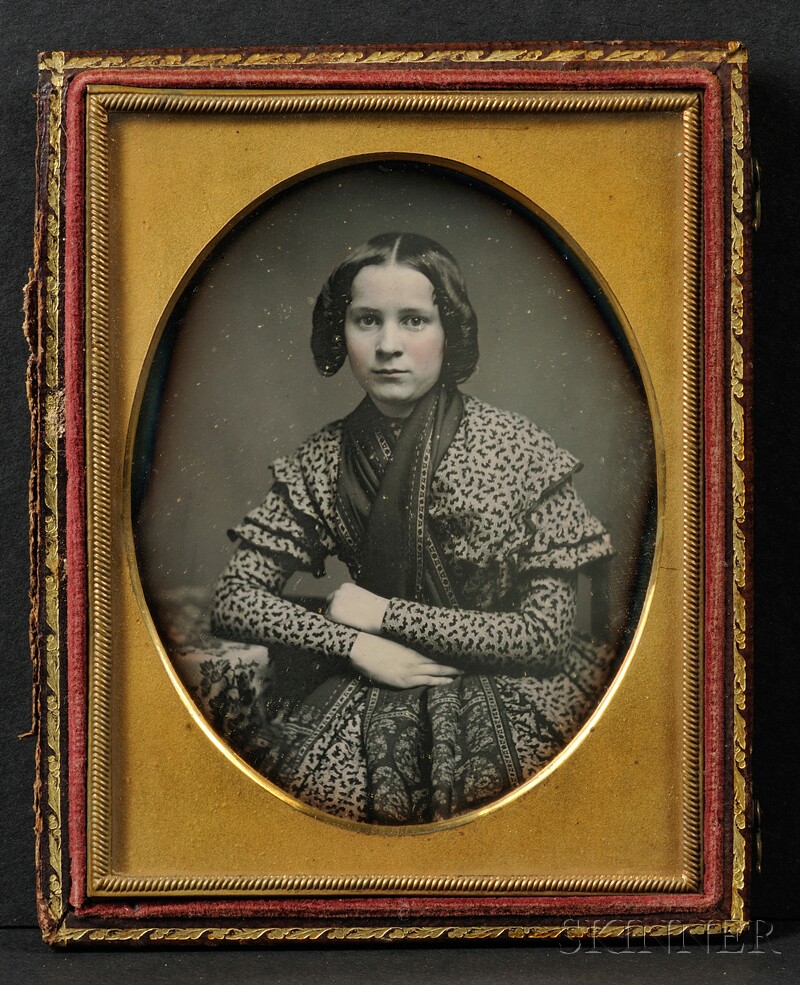 Appraisal: Quarter Plate Daguerreotype Portrait of a Young Lady in original