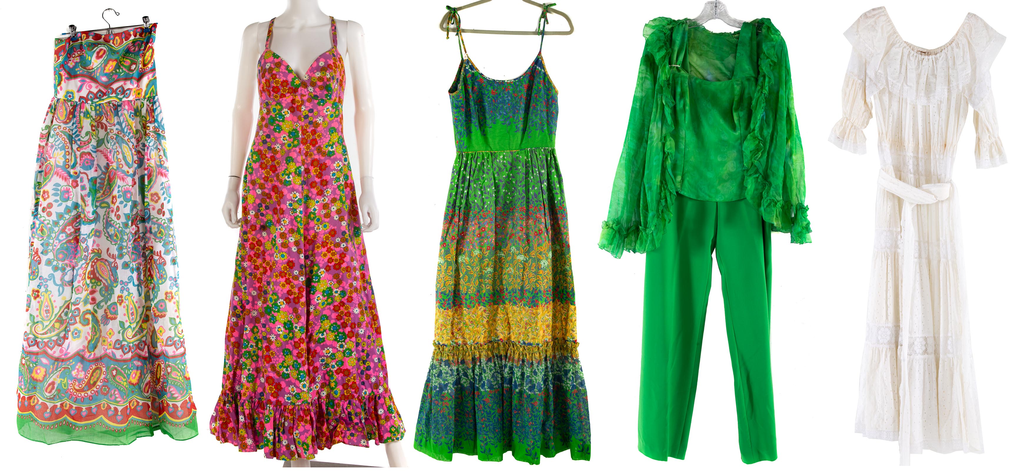 Appraisal: A LARGE COLLECTION OF VINTAGE SUMMER DRESSES Including dresses by