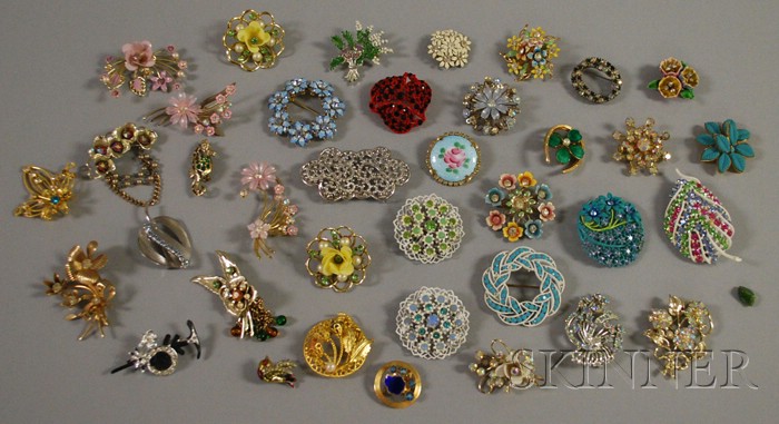 Appraisal: Group of Assorted Costume Brooches