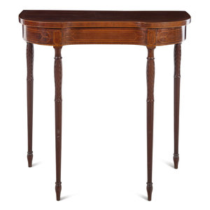 Appraisal: A Federal Style Carved and Inlaid Mahogany and Satinwood Console