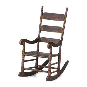 Appraisal: A Paint Decorated Rocking Chair Late th Century Height inches