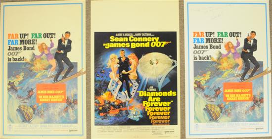 Appraisal: Various movie window cards Titles include Diamonds are Forever one