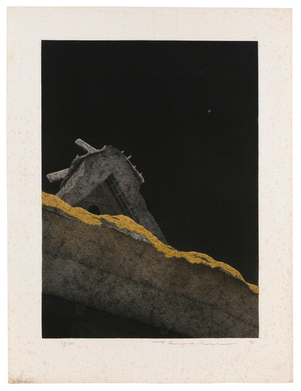 Appraisal: TANAKA RYOHEI JAPAN B TRANQUIL NIGHT II ETCHING AND AQUATINT