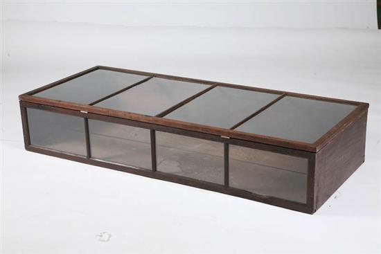 Appraisal: COUNTER TOP DISPLAY CASE Cherry with glass paned lift lid