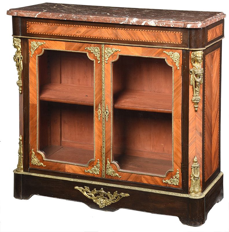 Appraisal: Louis XVI Style Marble Top Bronze Mounted Cabinet French th