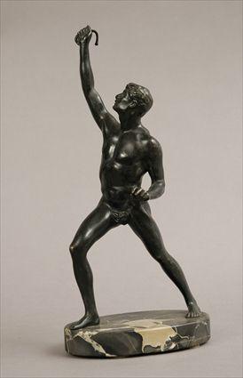 Appraisal: Austrian Bronze Figure of an Athlete Marble plinth figure in