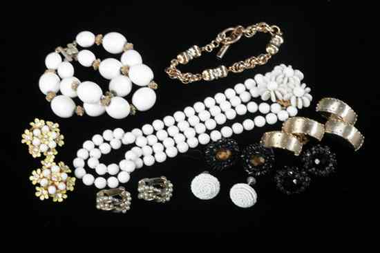 Appraisal: COLLECTION VINTAGE COSTUME JEWELRY INCLUDING MIRIAM HASKELL AND TRIFARI Comprising