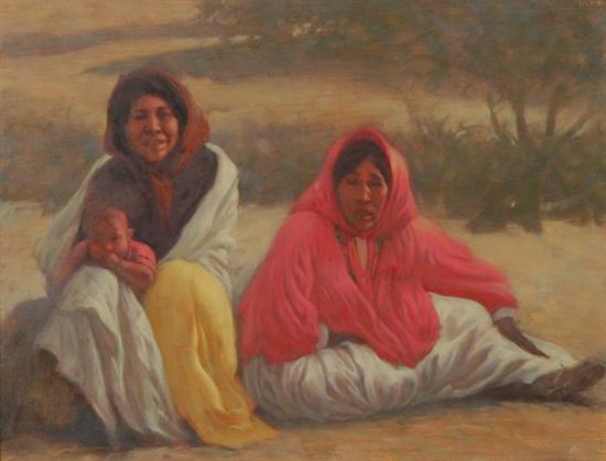 Appraisal: ELIAS RIVERA American b TWO WOMEN WITH INFANT signed upper