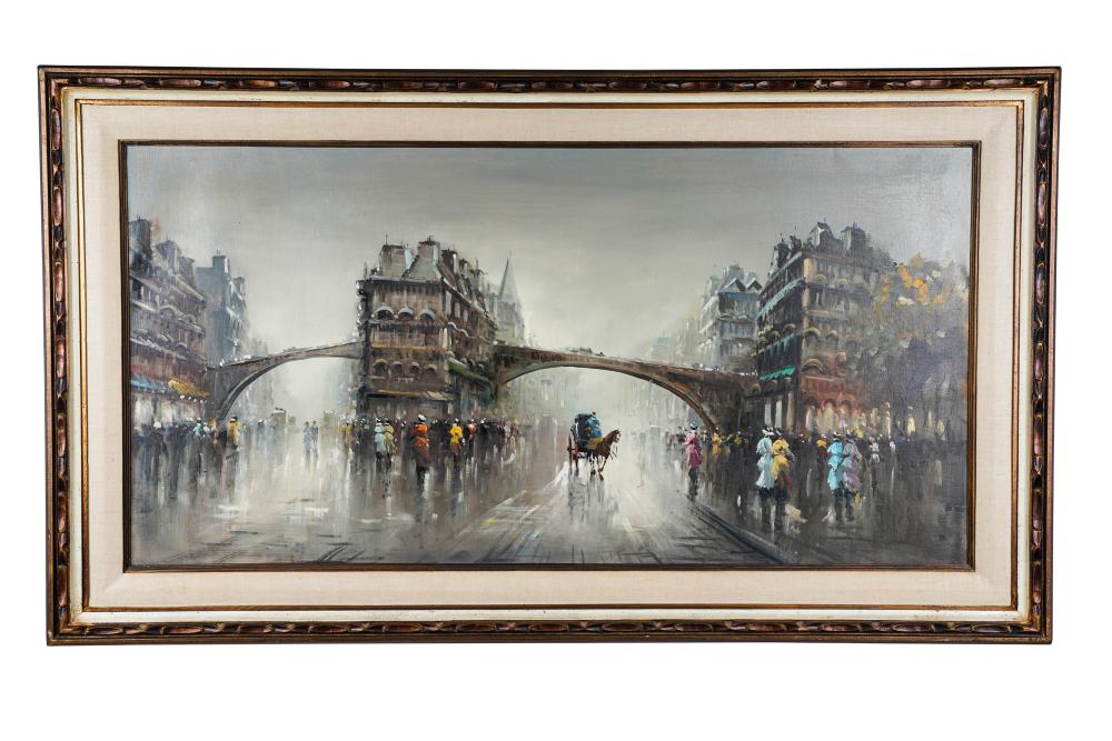 Appraisal: LONDON OXFORD STREEToil on canvas unsigned titled in ink to