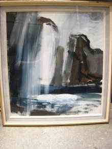 Appraisal: An oil on canvas ''Cliff Light'' signed bottom left ''J