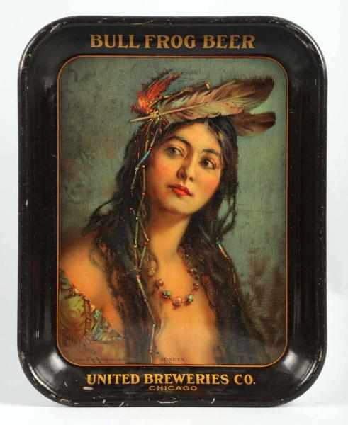 Appraisal: Bull Frog Beer Ioneta Indian Princess Beer Tray Pre-prohibition United