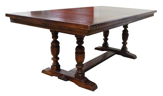 Appraisal: th C Ethan Allen Jacobean style dining table oak oblong