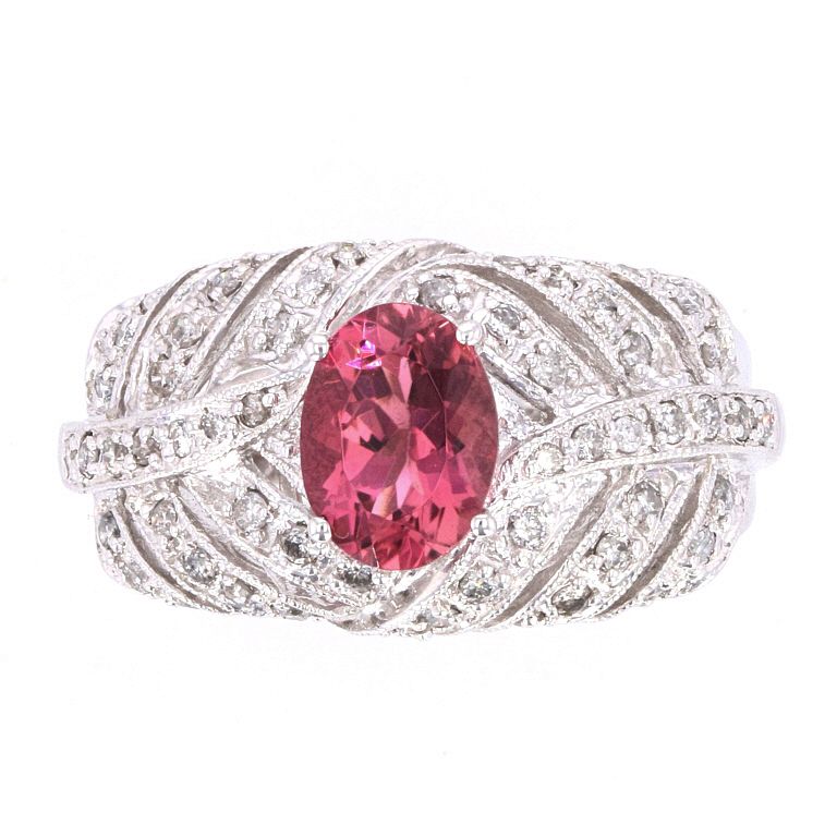 Appraisal: Vintage Rubellite Diamond k White Gold Ring Featured in this