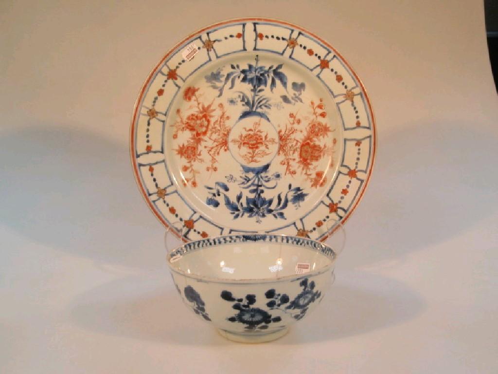 Appraisal: A Chinese Imari plate painted in underglaze blue iron red