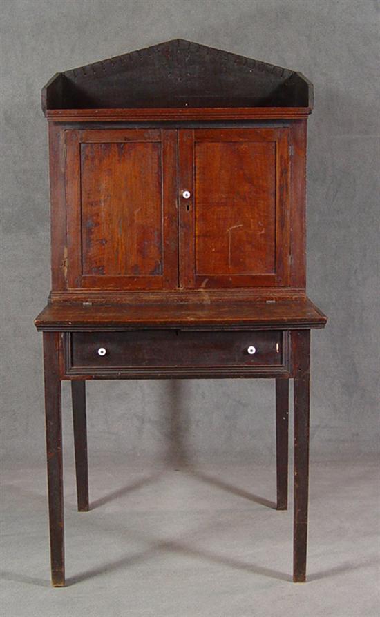 Appraisal: Country Victorian Plantation Desk Mid to late th Century Walnut