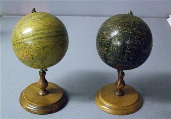 Appraisal: Pair of Philip's Globes Terrestrial and Celestial brass mounted on