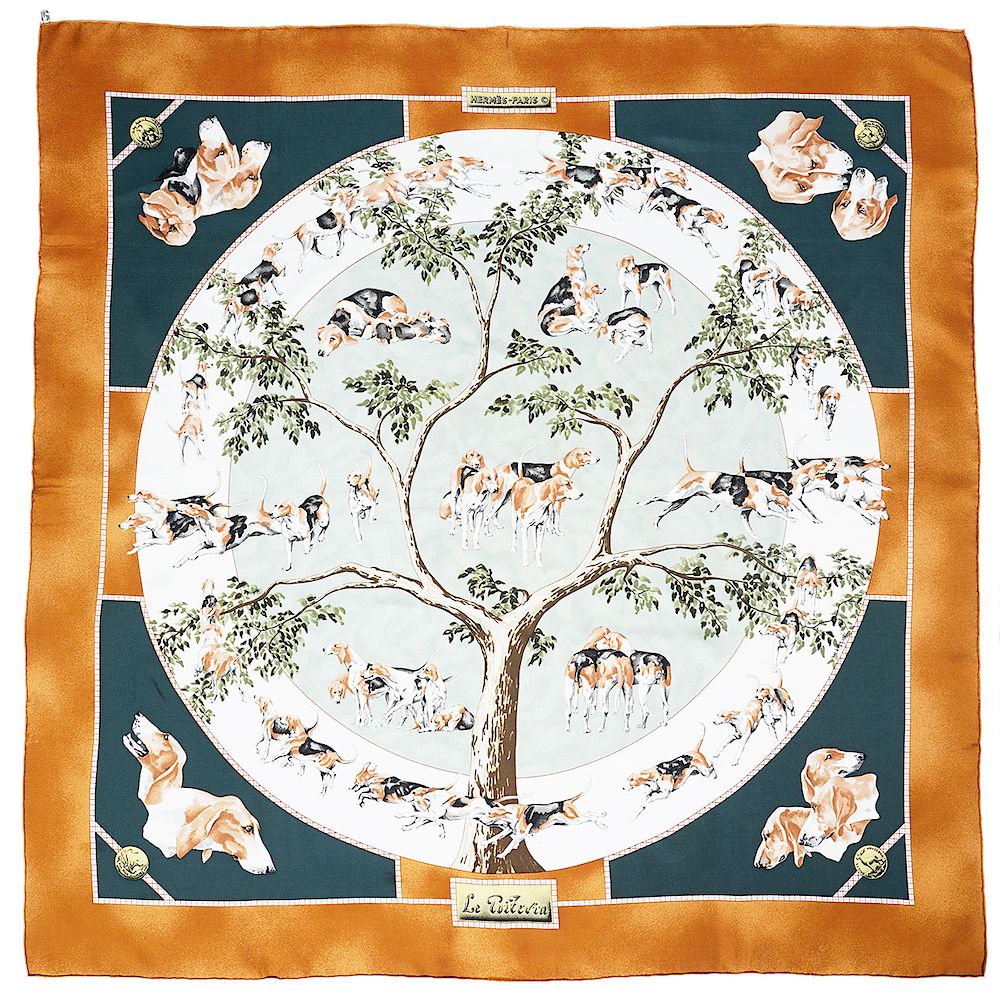 Appraisal: Hermes Silk Scarf 'Le Toitevin' cm Hermes silk scarf with