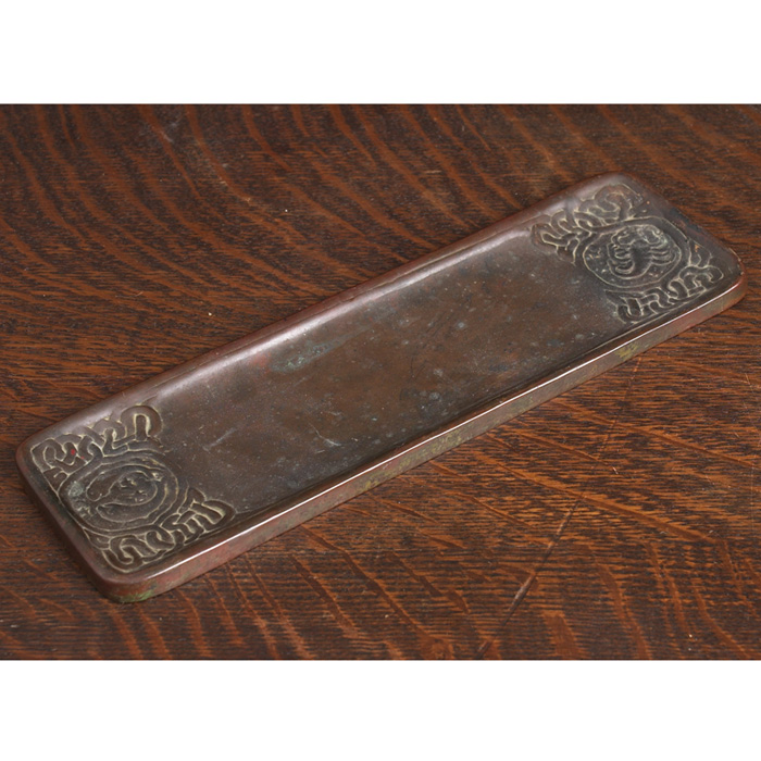 Appraisal: Tiffany Studios pen tray bronze with a Zodiac pattern original