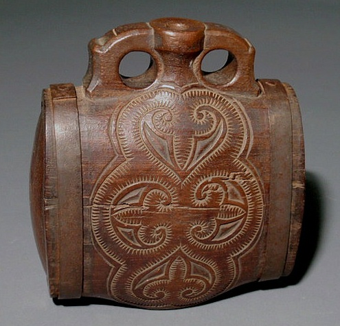 Appraisal: Continental walnut th c carved canteen h x w