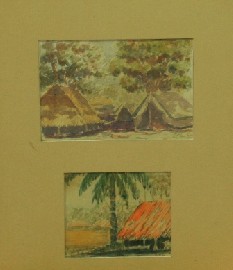 Appraisal: R H Luke New Guinea landscape together with a pencil