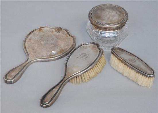 Appraisal: MARILYN MONROE STERLING SILVER DRESSER SET Two brushes hand mirror