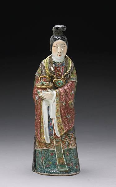 Appraisal: A famille rose enameled porcelain figure of He Xiangu The