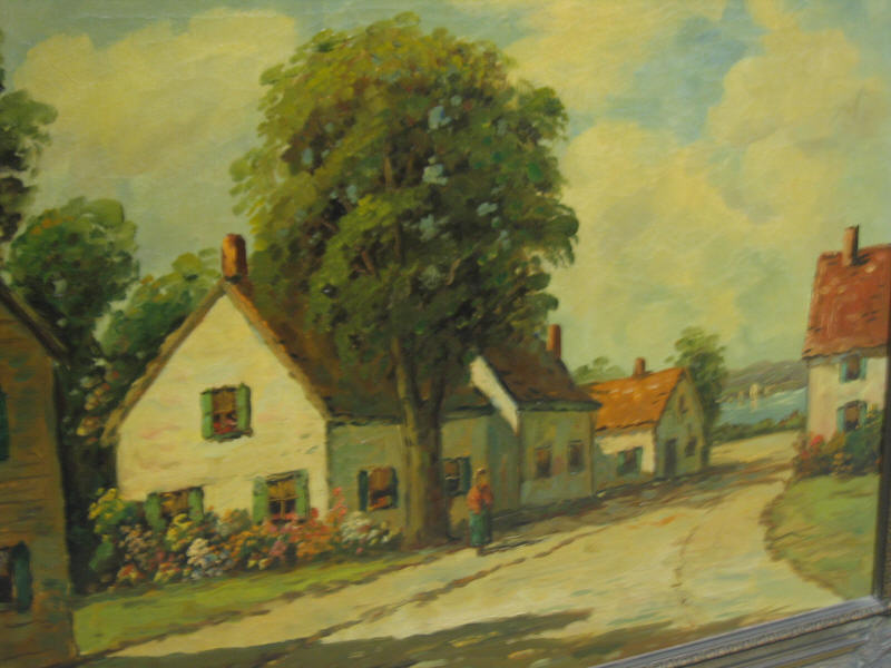 Appraisal: FRANCES H MCKAY AMERICAN B Houses by the shore oil