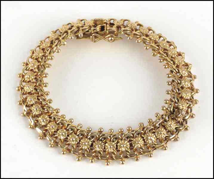 Appraisal: KARAT YELLOW GOLD BRACELET Length '' Wt grams Condition No