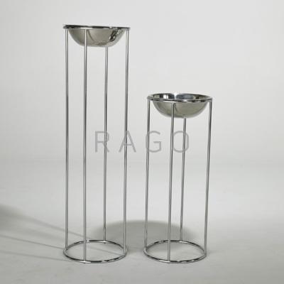 Appraisal: MODERN Two polished metal planters USA s Unmarked Taller x