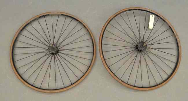 Appraisal: Pair early '' tricycle wheels Good condition