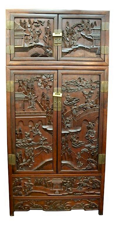 Appraisal: Chinese Exotic Wood Cabinet th Century Chinese exotic wood cabinet