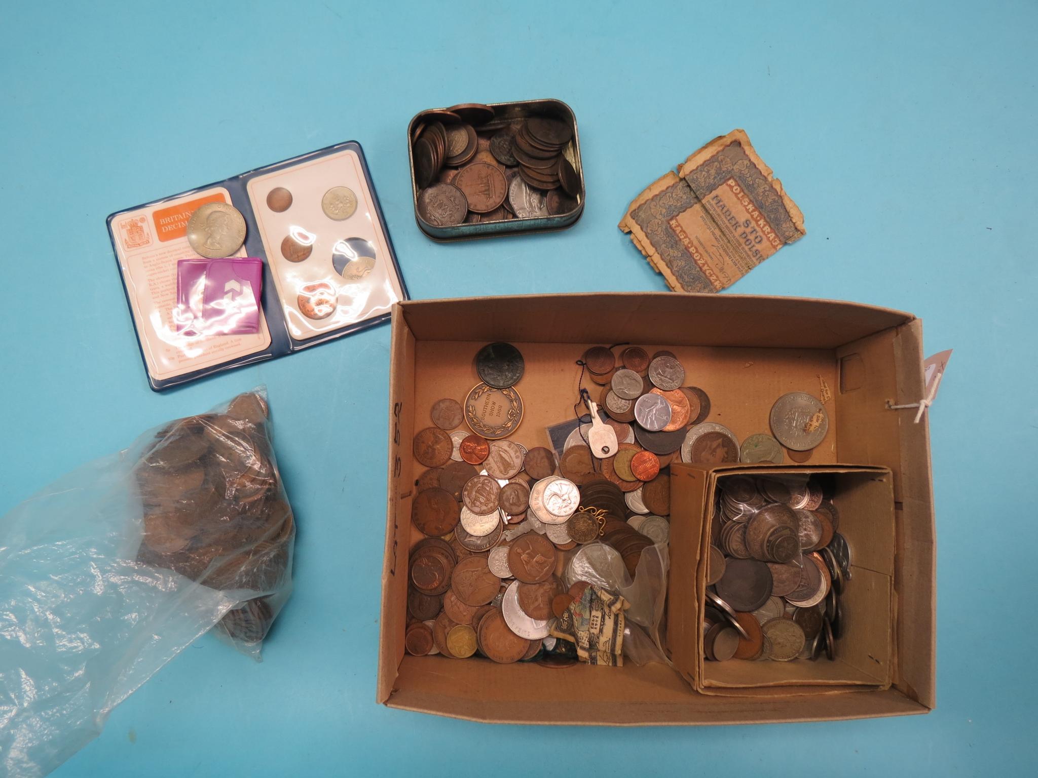 Appraisal: Assorted coins and tokens th century and later copper and