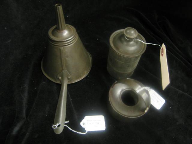 Appraisal: Pcs Victorian Tin funnel donut maker can