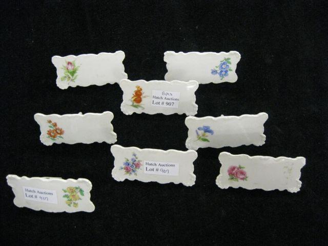 Appraisal: Set of Fine Porcelain Place Card Holders various florals excellent