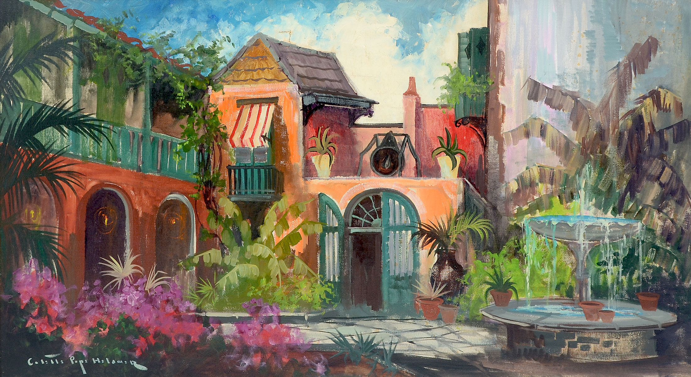 Appraisal: HELDNER Colette Pope American - Patio ''Little Theatre'' French Quarter-