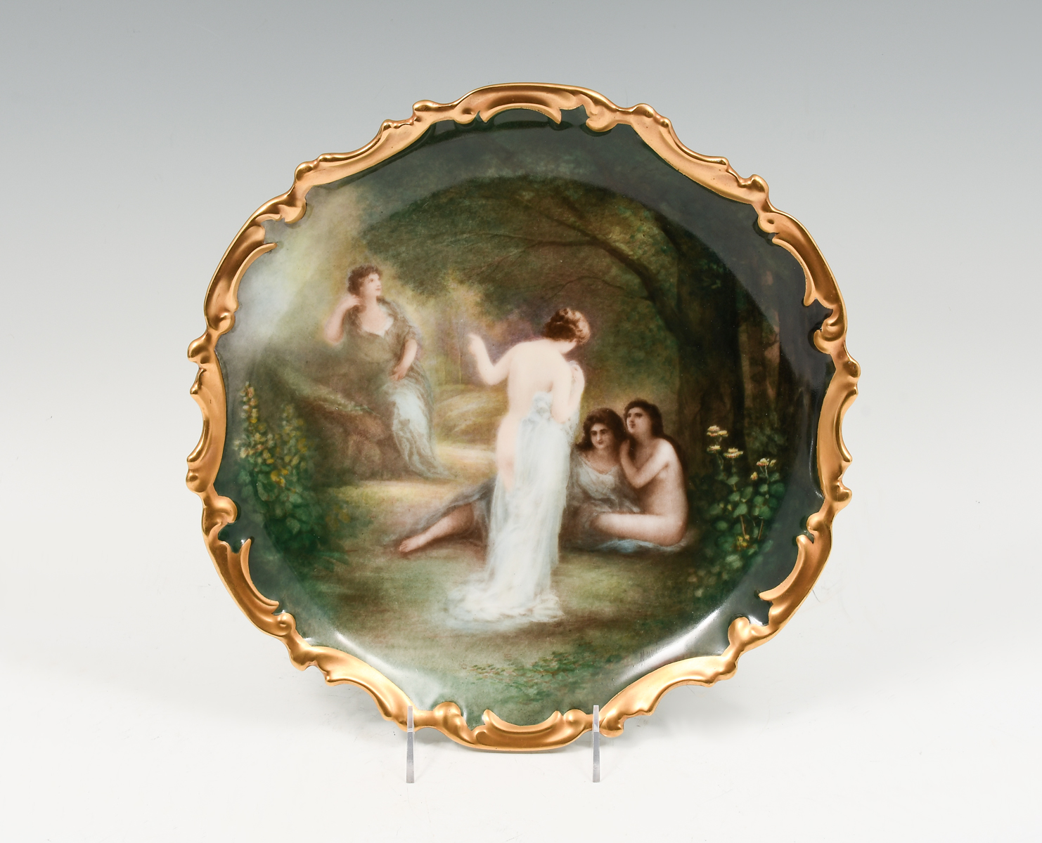 Appraisal: FRENCH SEVRES PAINTED PORCELAIN CHARGER Hand-painted Sevres charger having semi-nude