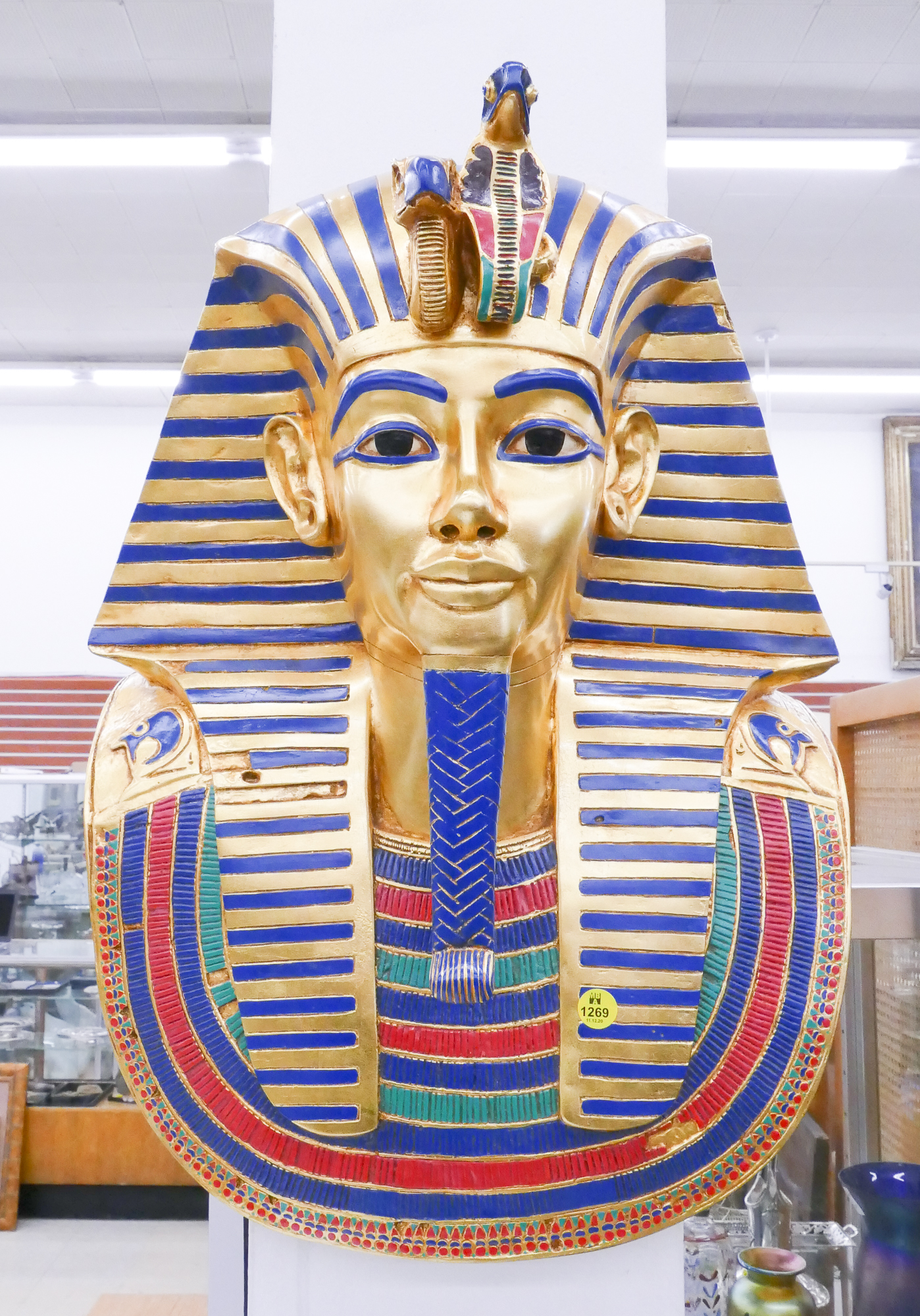 Appraisal: Life Size King Tut Cast Burial Mask Plaque- x ''