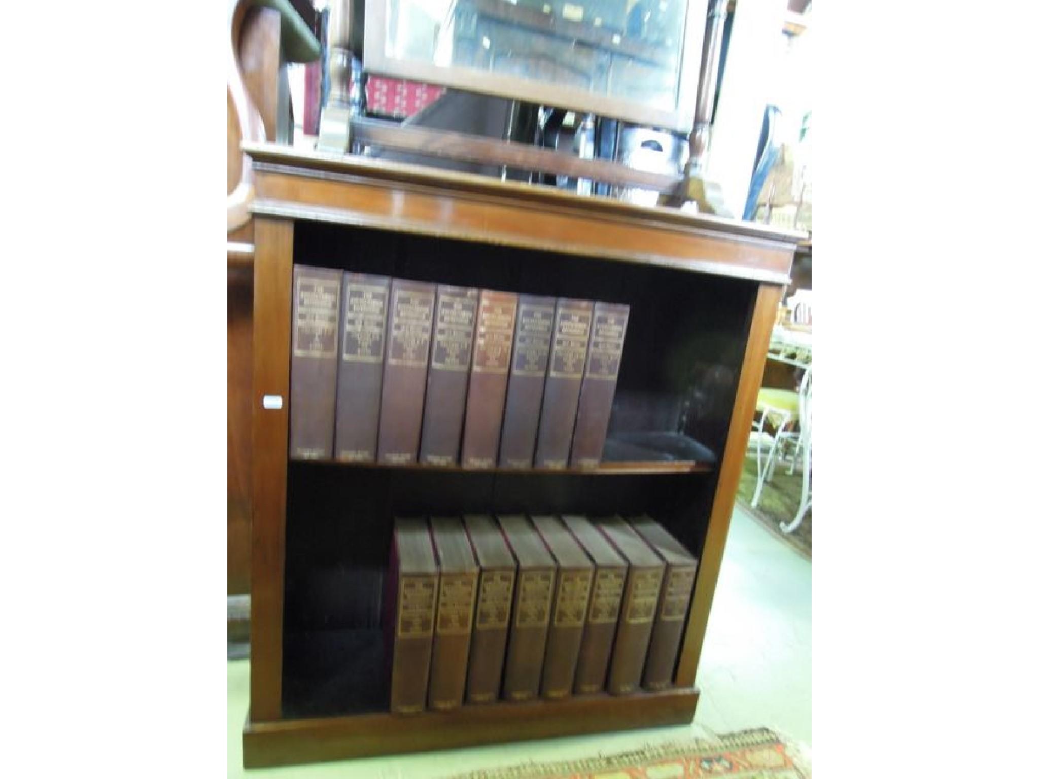 Appraisal: An Edwardian mahogany freestanding open bookcase with adjustable shelves