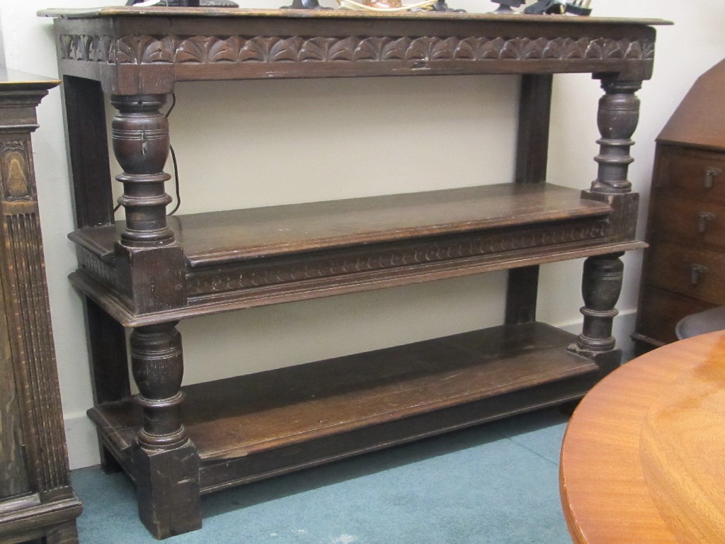 Appraisal: Victorian oak three tier table