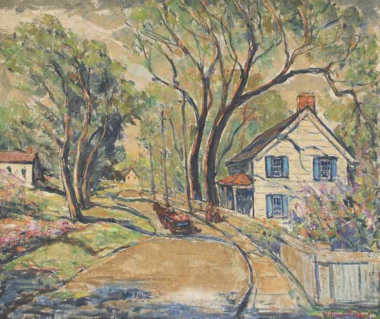 Appraisal: FISHER William American - ''Main Street Spring'' Oil Canvas ''