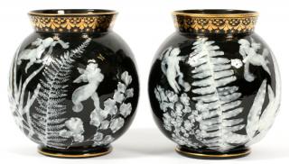 Appraisal: ENGLISH PATE-SUR-PATE PORCELAIN VASES BY GEORGE JONES LATE TH C