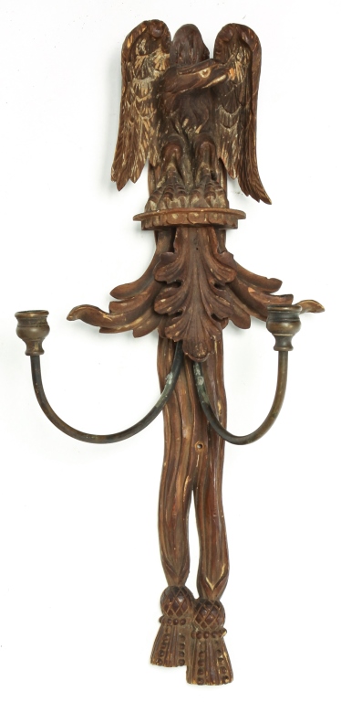 Appraisal: Late th century Pine Well-carved eagle on a corbel with