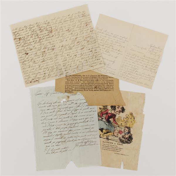 Appraisal: Lot of handwritten print documents Handwritten letter from mentioning southern