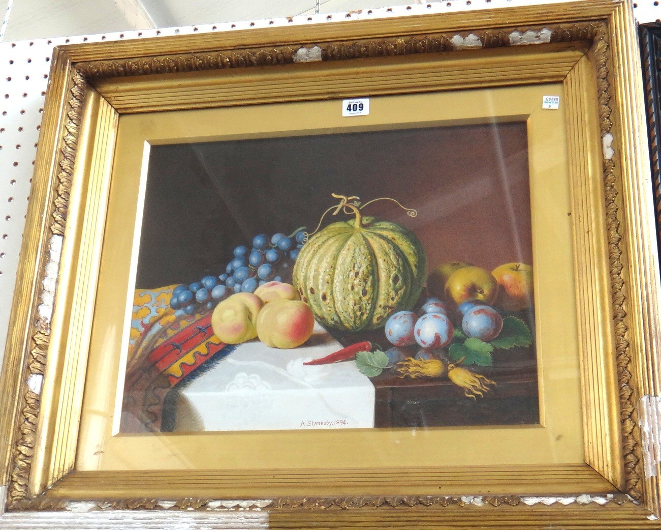 Appraisal: A Stanesty th century Still life of fruit watercolour signed