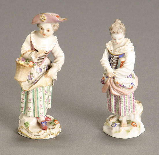 Appraisal: Two Meissen Figures of Ladies The first - holding a