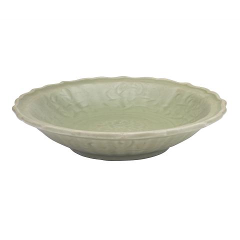 Appraisal: Longquan Barbed Rim Dish th th Century Heavily potted with