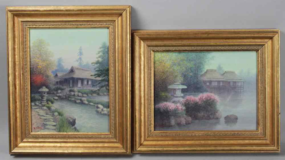 Appraisal: TWO JAPANESE WESTERN-STYLE WATERCOLORS signed M Matsu c both of