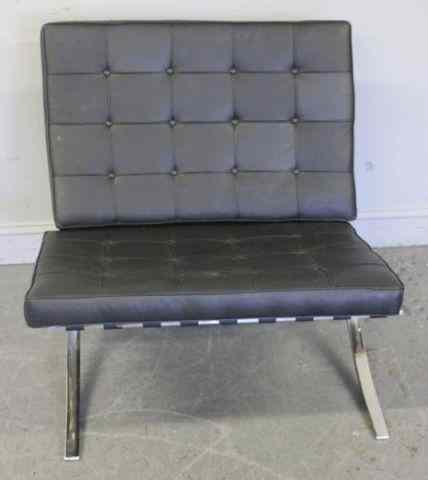 Appraisal: Black Barcelona Chair From a Bronx NY estate Dimensions ''